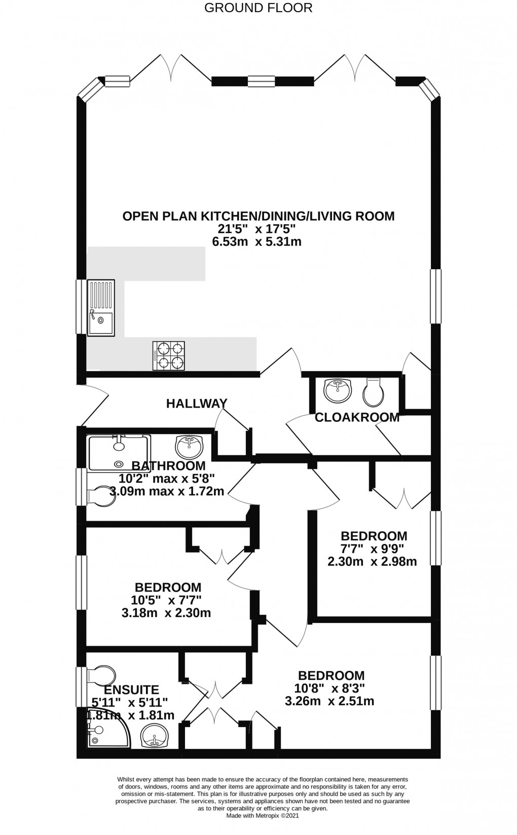 Floorplan for Fairways, Fowley Cross, Okehampton, Devon, EX20