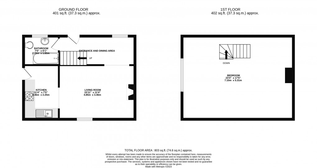 Floorplan for Warden Farm Cottages, North Tawton, Devon, EX20