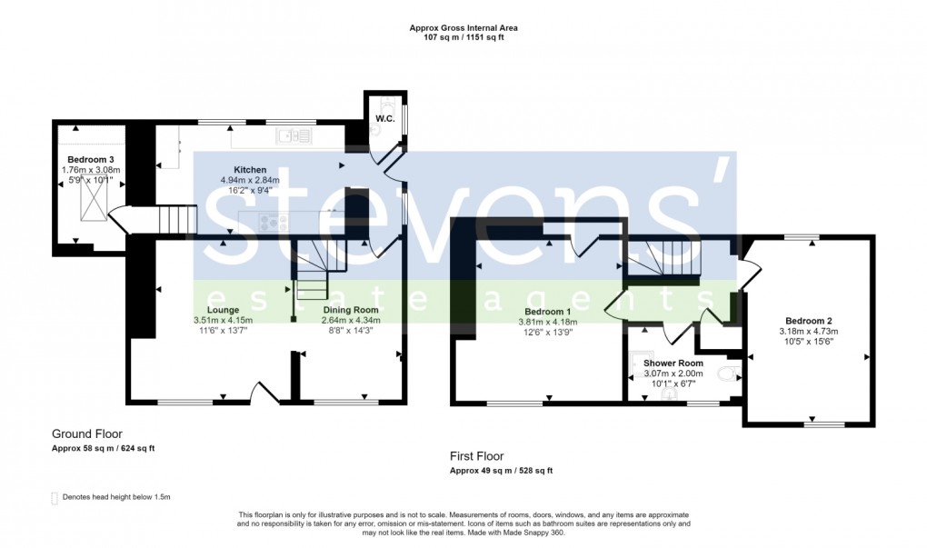 Floorplan for Little Hilly Cottage, Sampford Courtenay, Okehampton