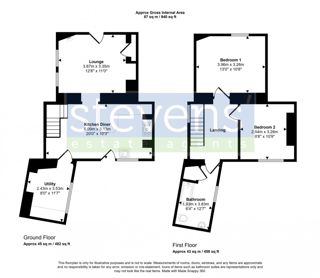 Floorplan for , Sticklepath, Okehampton, Devon, EX20