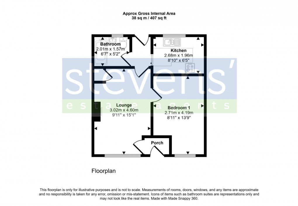 Floorplan for Gowmans Terrace, North Tawton, Devon, EX20