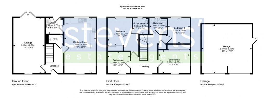 Floorplan for Long Barton Avenue, Okehampton, Devon, EX20