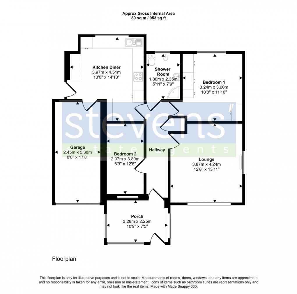 Floorplan for Glascott Close, Hatherleigh, Okehampton, Devon, EX20