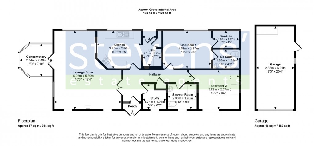 Floorplan for Springfield, Four seasons village, Winkleigh, Devon, EX19