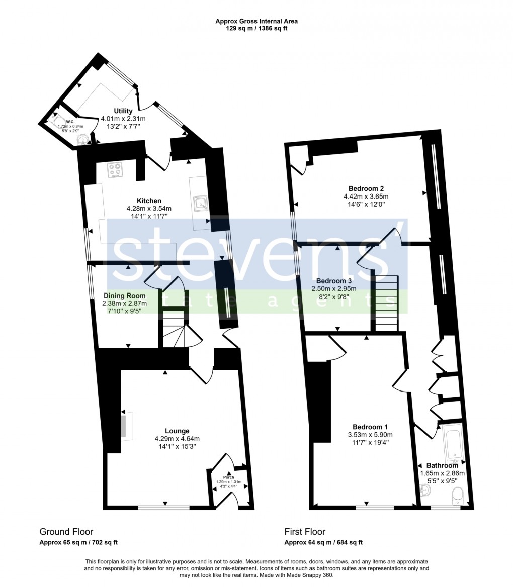 Floorplan for The Square, North Tawton, Devon, EX20