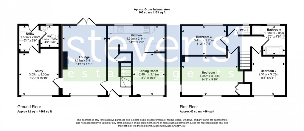Floorplan for Oaklands, Petrockstow, Okehampton, Devon, EX20