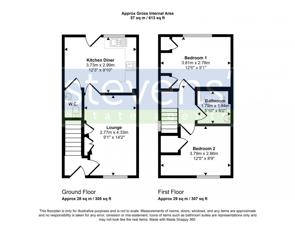 Floorplan for Cornfield Way, North Tawton, Devon, EX20