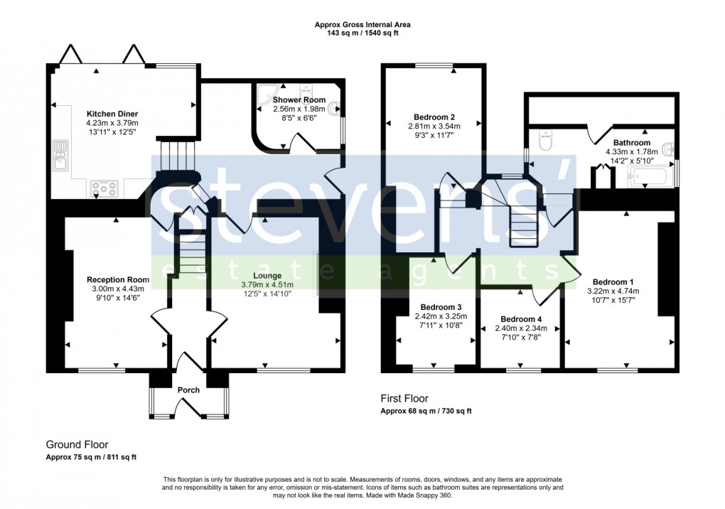 Floorplan for Park Place Eggesford Road, Winkleigh, Devon, EX19
