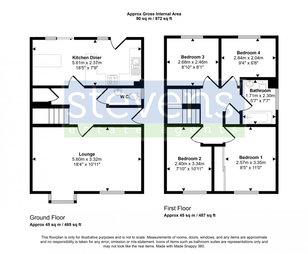 Floorplan for Craon Gardens, Okehampton, Devon, EX20