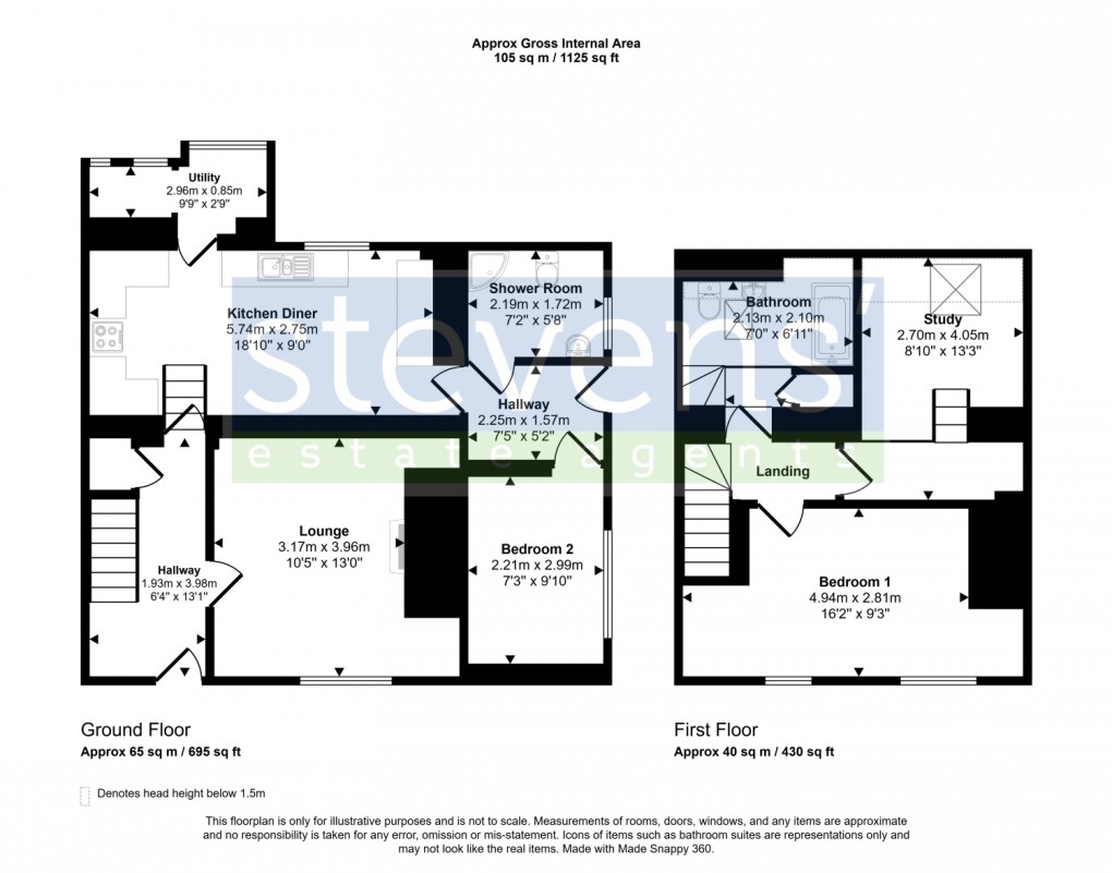 Floorplan for , Sticklepath, Okehampton, Devon, EX20