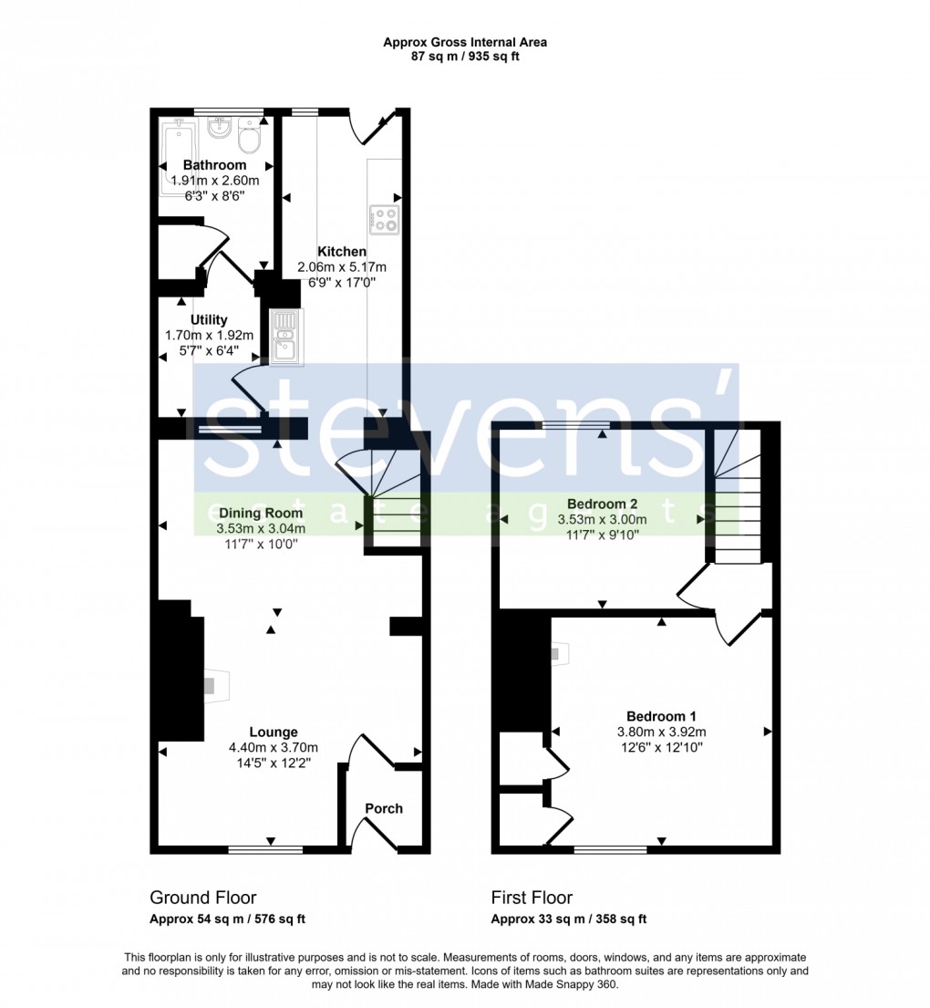 Floorplan for Mill Lane, North Tawton, Devon, EX20