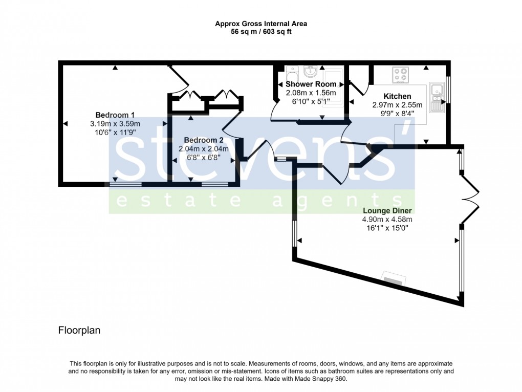 Floorplan for Abbeyford Court, Okehampton, Devon, EX20
